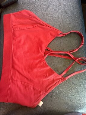 lululemon athletica Red Strappy Sports Bra with Black Interior